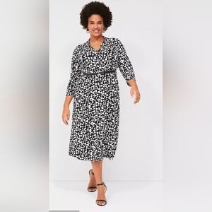 Lane Bryant Black and White Geometric Long Sleeve Dress Size 22/24 3X